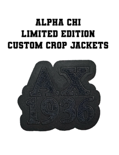 ALPHA CHI CUSTOM CROP VARSITY JACKET