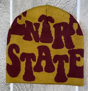 JACQUARD JUMBO PRINT VINTAGE GOLD CENTRAL STATE KNIT BEANIE