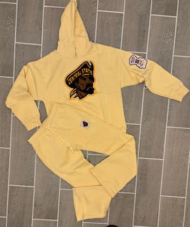 CSU LEMON DROP HOODED MARAUDER OPEN BOTTOM JOGGER SET